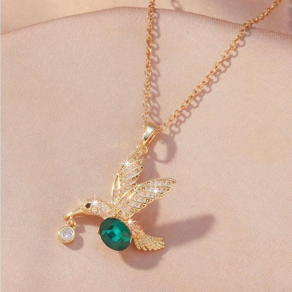 Gold Hummingbird Necklace #1940